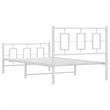 Pemberly Row Contemporary Powder-Coated Steel Single Bed Frame in White