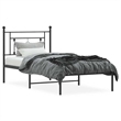 Pemberly Row Contemporary Powder-Coated Steel Twin Bed Frame in Black