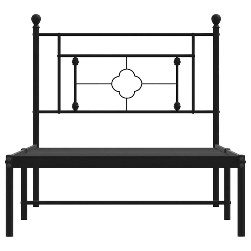 Pemberly Row Contemporary Powder-Coated Steel Twin Bed Frame in Black
