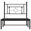 Pemberly Row Contemporary Powder-Coated Steel Twin Bed Frame in Black