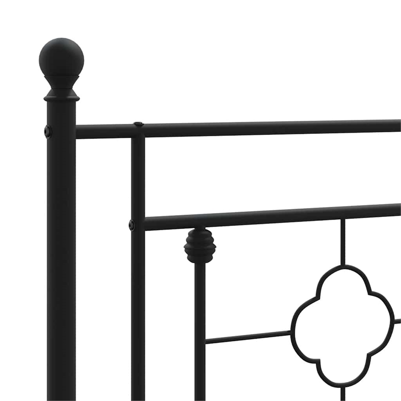 Pemberly Row Contemporary Powder-Coated Steel Twin Bed Frame in Black