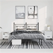 Pemberly Row Contemporary Powder-Coated Steel King Bed Frame in Black