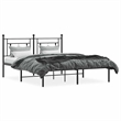 Pemberly Row Contemporary Powder-Coated Steel King Bed Frame in Black