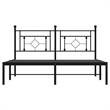 Pemberly Row Contemporary Powder-Coated Steel King Bed Frame in Black