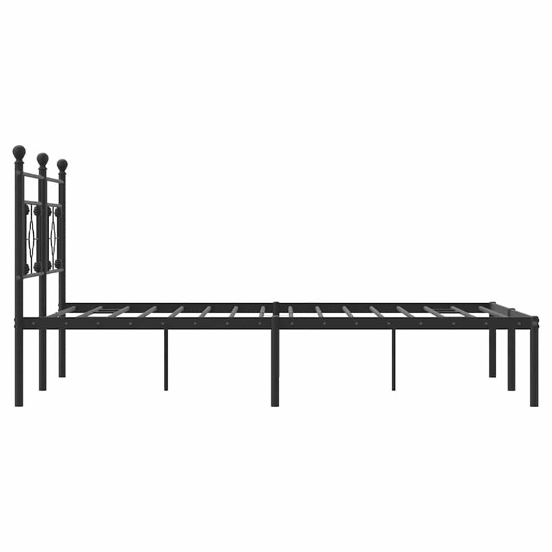Pemberly Row Contemporary Powder-Coated Steel King Bed Frame in Black