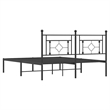 Pemberly Row Contemporary Powder-Coated Steel King Bed Frame in Black