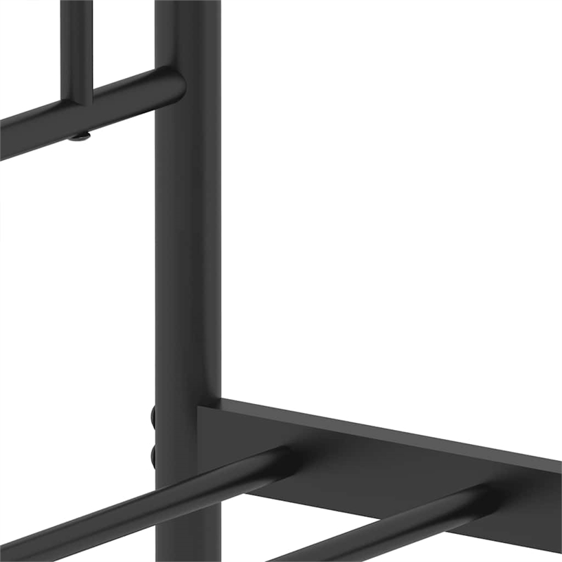 Pemberly Row Contemporary Powder-Coated Steel King Bed Frame in Black