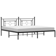 Pemberly Row Powder-Coated Steel King/Double Bed Frame in Black