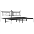 Pemberly Row Powder-Coated Steel King/Double Bed Frame in Black
