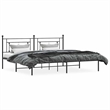 Pemberly Row Powder-Coated Steel King/Double Bed Frame in Black