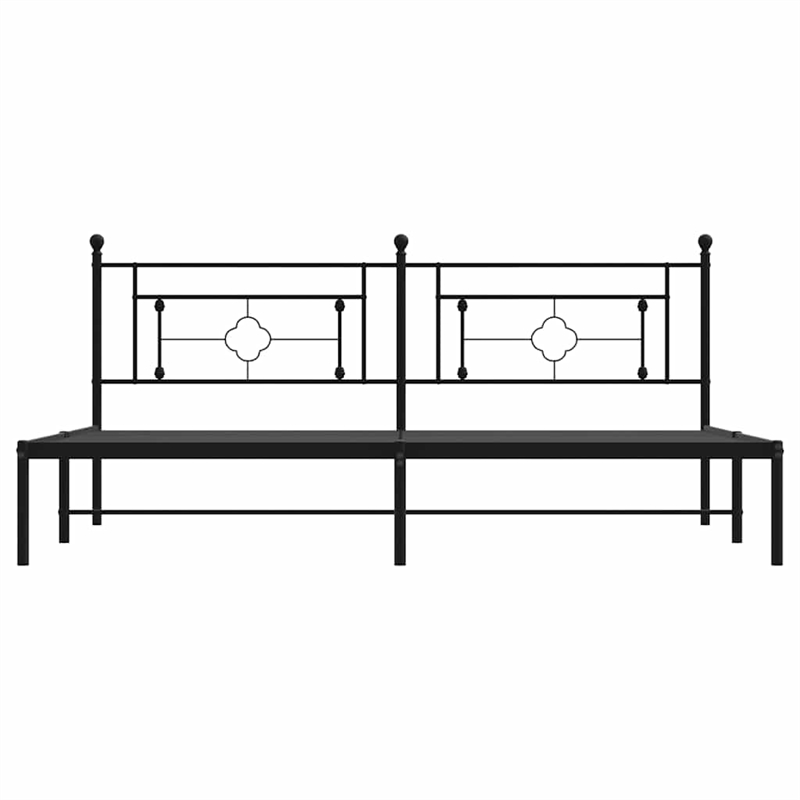 Pemberly Row Powder-Coated Steel King/Double Bed Frame in Black