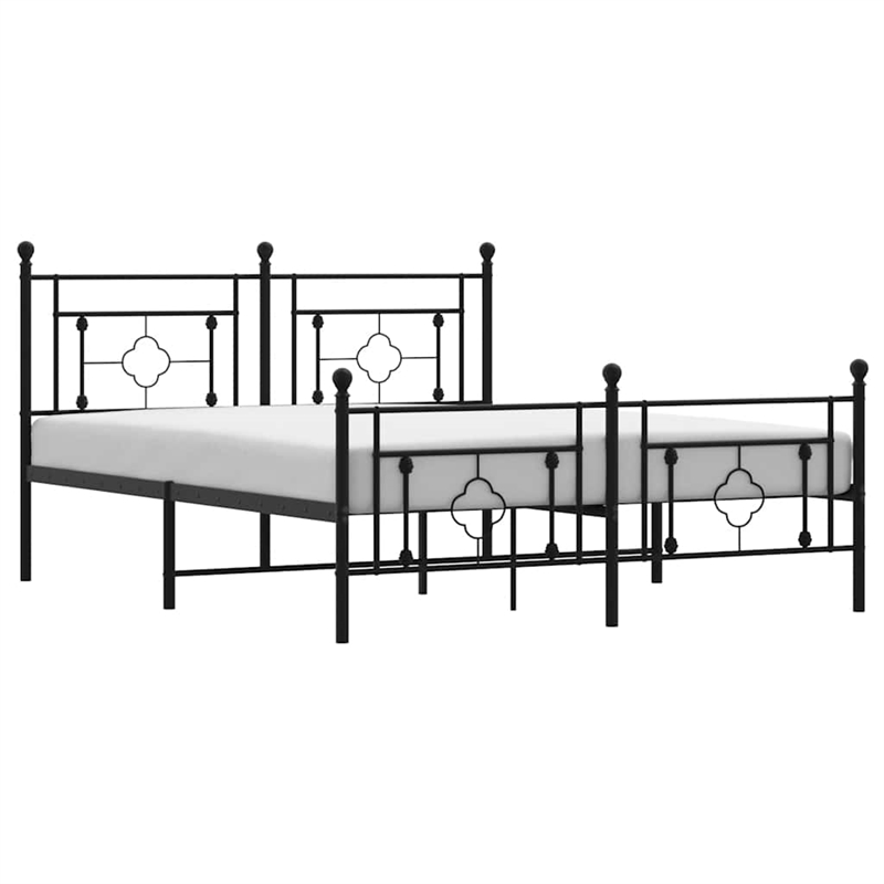 Pemberly Row Contemporary Powder-Coated Steel King Bed Frame in Black