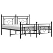Pemberly Row Contemporary Powder-Coated Steel King Bed Frame in Black