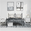 Pemberly Row Contemporary Powder-Coated Steel King Bed Frame in Black