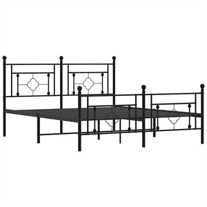 Pemberly Row Contemporary Powder-Coated Steel King Bed Frame in Black