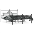 Pemberly Row Contemporary Powder-Coated Steel King Bed Frame in Black