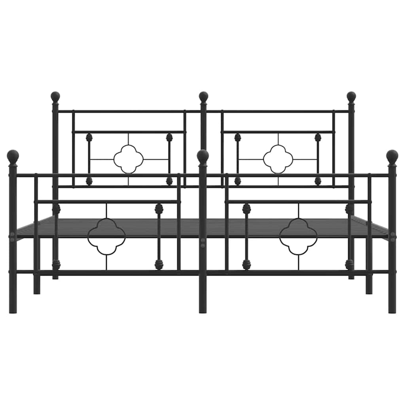 Pemberly Row Contemporary Powder-Coated Steel King Bed Frame in Black