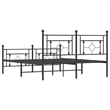 Pemberly Row Contemporary Powder-Coated Steel King Bed Frame in Black