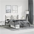 Pemberly Row Contemporary Powder-Coated Steel King Bed Frame in Black
