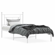 Pemberly Row Contemporary Powder-Coated Steel Single Bed Frame in White
