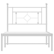 Pemberly Row Contemporary Powder-Coated Steel Single Bed Frame in White