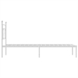 Pemberly Row Contemporary Powder-Coated Steel Single Bed Frame in White