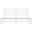 Pemberly Row Powder-Coated Steel King Size Bed Frame in White