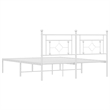 Pemberly Row Powder-Coated Steel King Size Bed Frame in White