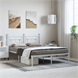 Pemberly Row Powder-Coated Steel King Size Bed Frame in White