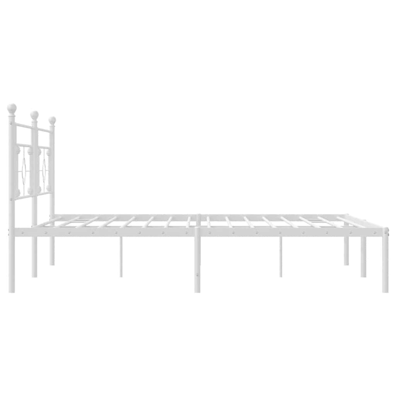 Pemberly Row Powder-Coated Steel King/Double Bed Frame in White