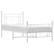 Pemberly Row 39.4x78.7 Powder-Coated Steel Bed Frame in White