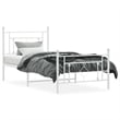Pemberly Row 39.4x78.7 Powder-Coated Steel Bed Frame in White
