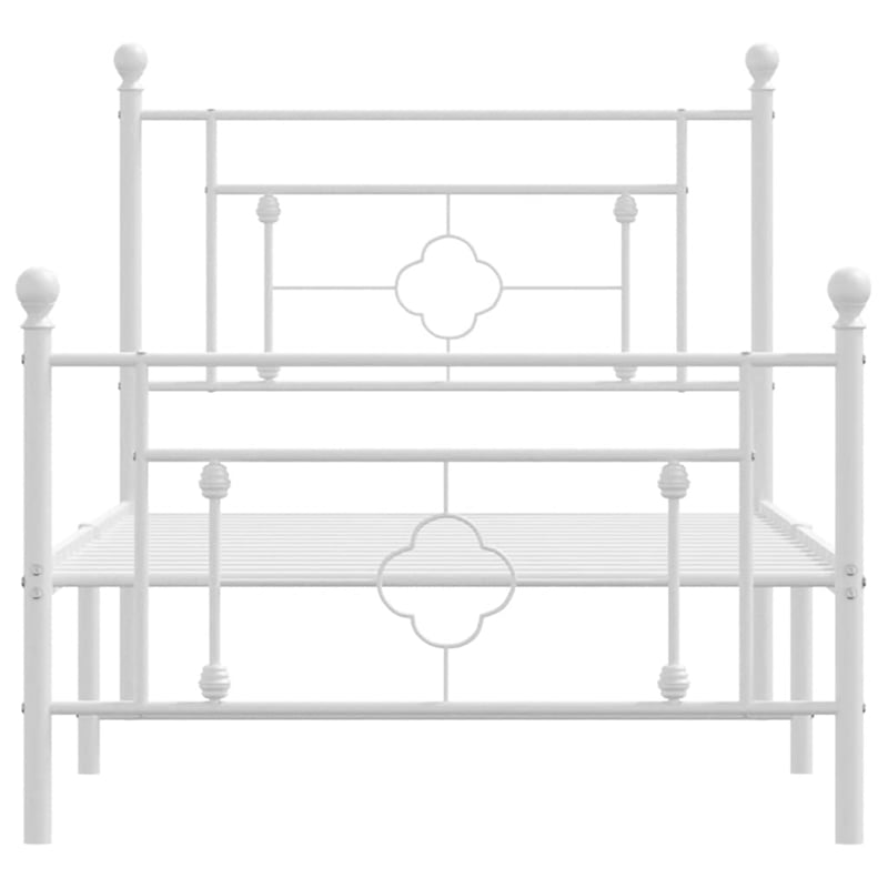Pemberly Row 39.4x78.7 Powder-Coated Steel Bed Frame in White