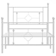 Pemberly Row 39.4x78.7 Powder-Coated Steel Bed Frame in White