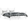 Pemberly Row Powder-Coated Steel King Size Bed Frame in White