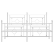 Pemberly Row Powder-Coated Steel King Size Bed Frame in White