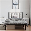 Pemberly Row Contemporary Powder-Coated Steel Single Bed Frame in Black