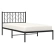 Pemberly Row Contemporary Powder-Coated Steel Single Bed Frame in Black