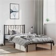 Pemberly Row Contemporary Powder-Coated Steel Single Bed Frame in Black