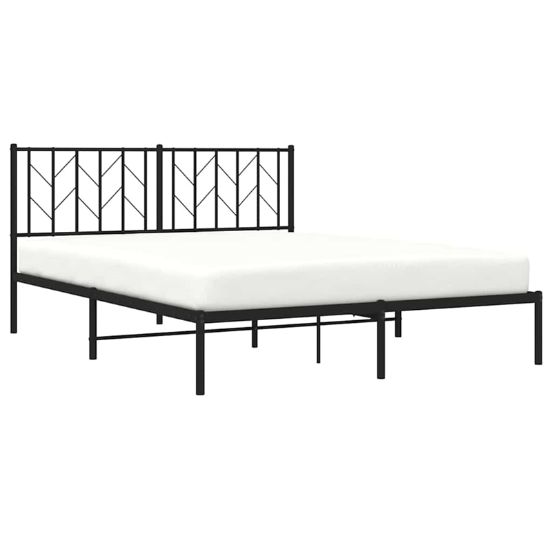 Pemberly Row Rectangular Powder-Coated Steel King Bed Frame in Black