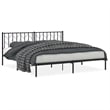 Pemberly Row Powder-Coated Steel King/Double Bed Frame in Black
