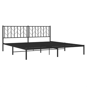 Pemberly Row Powder-Coated Steel King/Double Bed Frame in Black