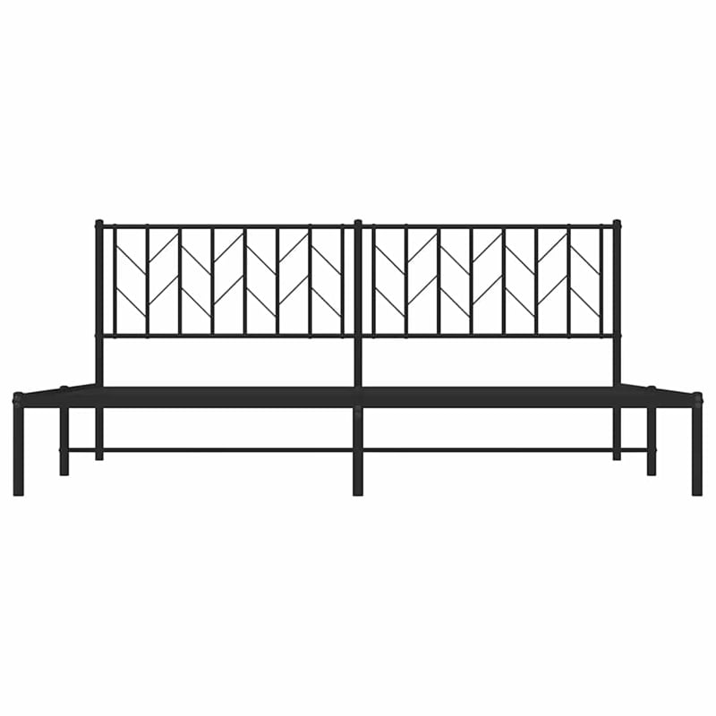 Pemberly Row Powder-Coated Steel King/Double Bed Frame in Black