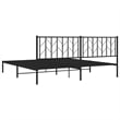 Pemberly Row Powder-Coated Steel King/Double Bed Frame in Black