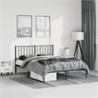 Pemberly Row Powder-Coated Steel King/Double Bed Frame in Black