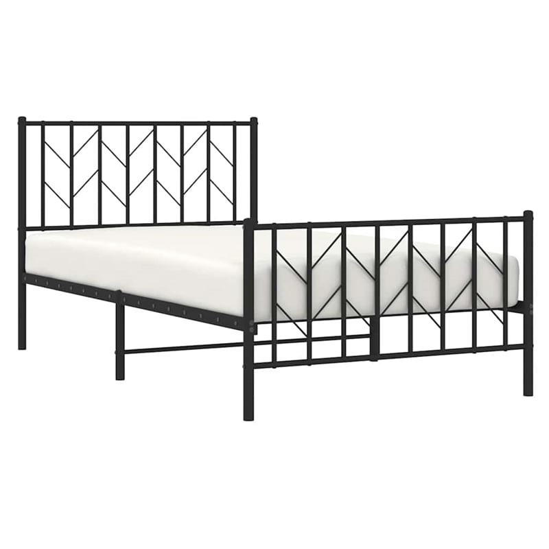 Pemberly Row 39.4 x 78.7 Powder-Coated Steel Bed Frame in Black