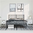 Pemberly Row Powder-Coated Steel King/Double Bed Frame in Black