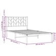 Pemberly Row Contemporary Rectangular Steel Single Bed Frame in White