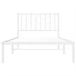 Pemberly Row Contemporary Rectangular Steel Single Bed Frame in White