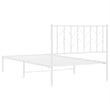 Pemberly Row Contemporary Rectangular Steel Single Bed Frame in White